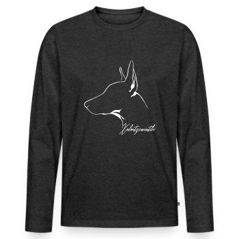 XOLOITZCUINTLI XOLO Chien chien chien nu Wilsigns - T-shirt manches longues Premium bio Homme - anthracite chiné - Devant - Nico (187cm)
