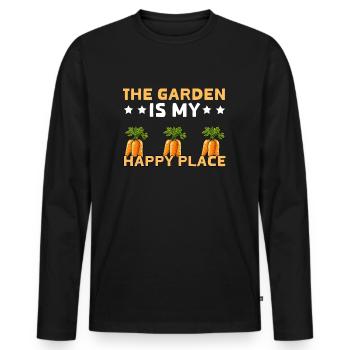 The Garden Is My Happy Place - Männer Premium Bio Langarmshirt - Schwarz - Vorne - Nico (187cm)