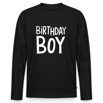 Birthday Boy - Männer Premium Bio Langarmshirt - Schwarz - Vorne - Nico (187cm)