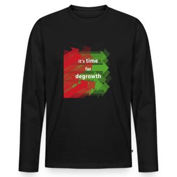 Degrowth post growth green growth - Men's Premium Organic Long Sleeve Shirt - black - Front - Nico (187cm)