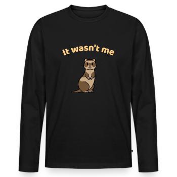 Furet mignon malodorant - furet drôle, furet mignon - T-shirt manches longues Premium bio Homme - noir - Devant - Nico (187cm)