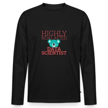 "Data Scientist Koalafied | Data Scientist" - Men's Premium Organic Long Sleeve Shirt - black - Front - Nico (187cm)