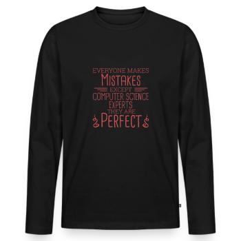 « Expert en informatique Perfect | Informatique » - T-shirt manches longues Premium bio Homme - noir - Devant - Nico (187cm)
