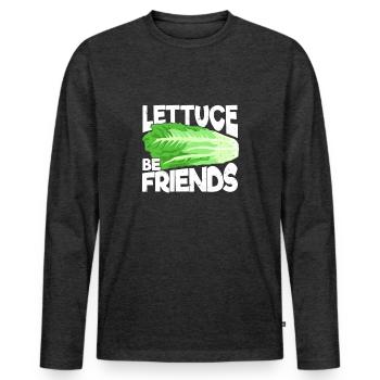 Garden Gardening Lettuce Gardener Gift - Men's Premium Organic Long Sleeve Shirt - heather anthracite - Front - Nico (187cm)