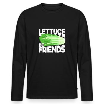 Garden Gardening Lettuce Gardener Gift - Men's Premium Organic Long Sleeve Shirt - black - Front - Nico (187cm)
