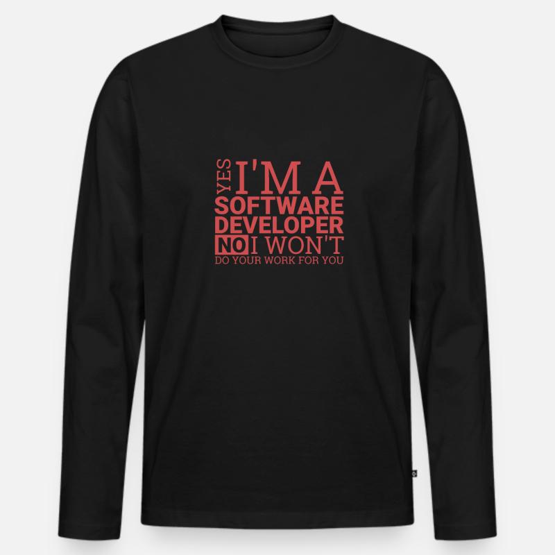 "Software Developer Work | Programmierer" Männer Premium Bio Langarmshirt