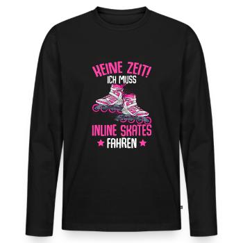 Inline Skates Inline Skating Inline Skater - Männer Premium Bio Langarmshirt - Schwarz - Vorne - Nico (187cm)
