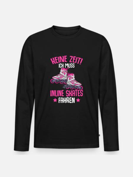 Inline Skates Inline Skating Inline Skater - Männer Premium Bio Langarmshirt - Schwarz