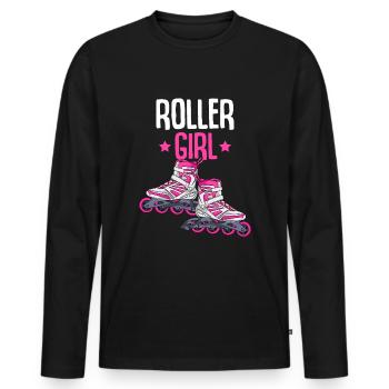 Inline Skates Inline Skating Inline Skater - Männer Premium Bio Langarmshirt - Schwarz - Vorne - Nico (187cm)
