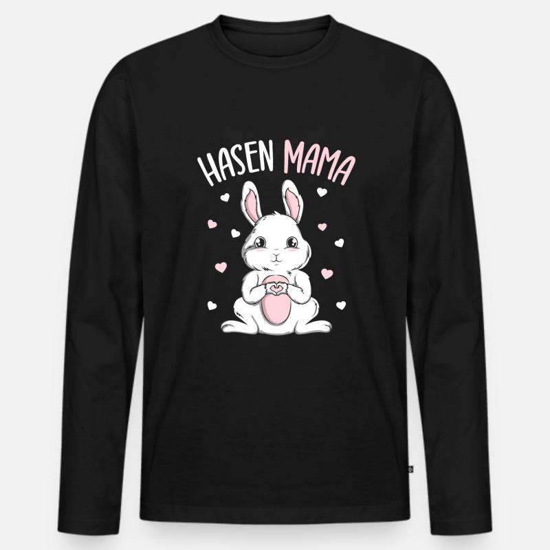 Rabbit Rabbit Mama Rabbit - Men's Premium Organic Long Sleeve Shirt - black