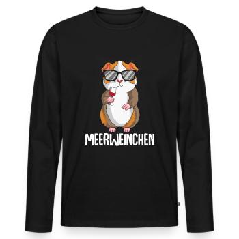 Meerweinchen Meerschweinchen Wein - Männer Premium Bio Langarmshirt - Schwarz - Vorne - Nico (187cm)