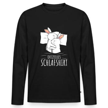 Offizielles Schlafshirt Hase Kaninchen - Männer Premium Bio Langarmshirt - Schwarz - Vorne - Nico (187cm)