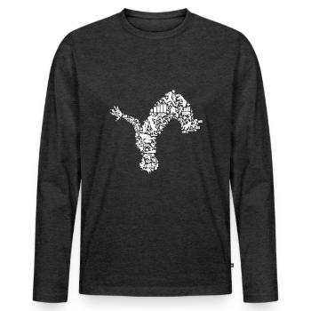 Parkour Extreme Sports Parcour Hommes Garçons - T-shirt manches longues Premium bio Homme - anthracite chiné - Devant - Nico (187cm)
