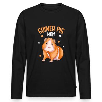 Cochon d’Inde Mama Pet - T-shirt manches longues Premium bio Homme - noir - Devant - Nico (187cm)