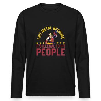 Lustiger Schmied Spruch & Schmieden - Männer Premium Bio Langarmshirt - Schwarz - Vorne - Nico (187cm)