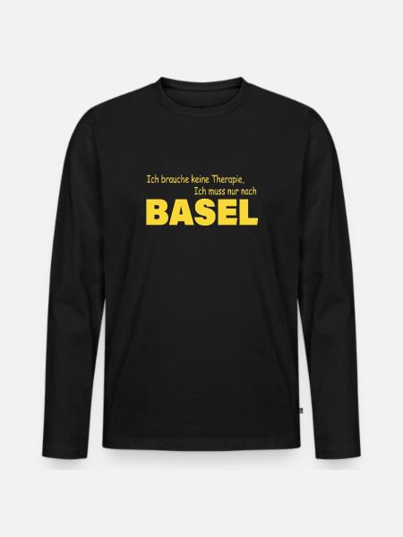 Therapie BASEL - Männer Premium Bio Langarmshirt - Schwarz
