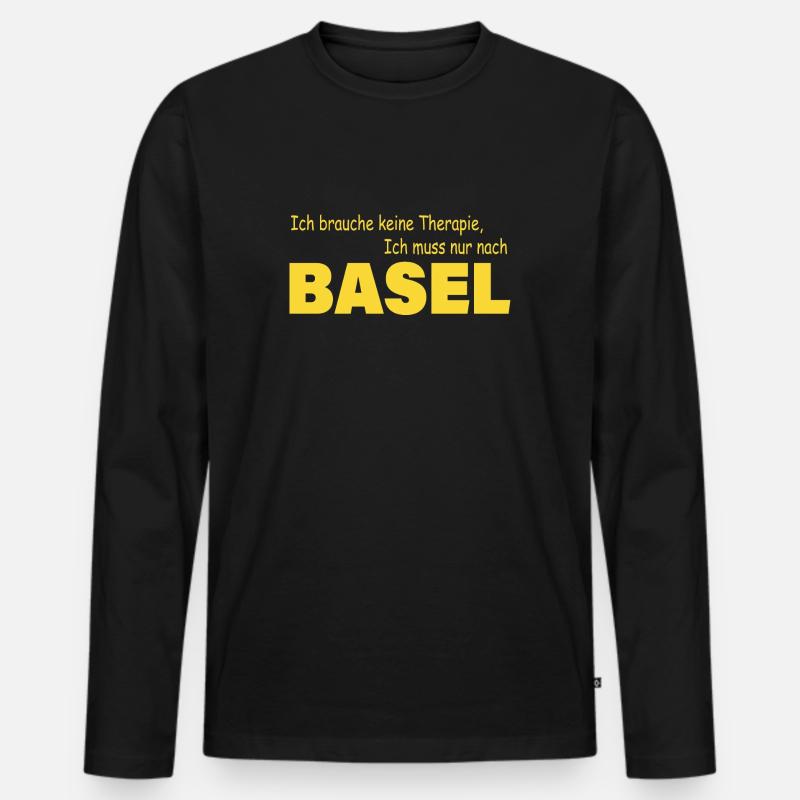 Therapie BASEL - Männer Premium Bio Langarmshirt - Schwarz