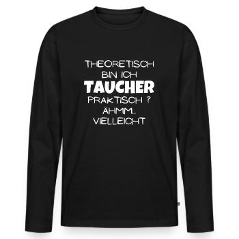 Theoretisch Taucher - Männer Premium Bio Langarmshirt - Schwarz - Vorne - Nico (187cm)
