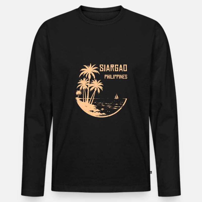 Siargao - Männer Premium Bio Langarmshirt - Schwarz