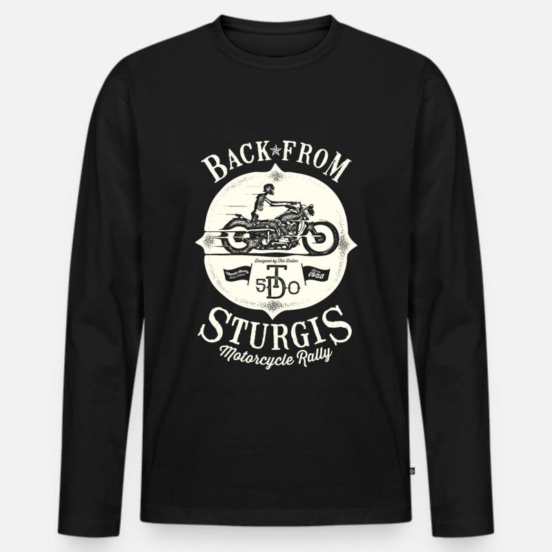 Back From Sturgis - Männer Premium Bio Langarmshirt - Schwarz