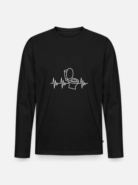 Loo heartbeat toilet toilet - Men's Premium Organic Long Sleeve Shirt - black