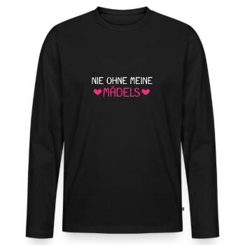 Nie ohne meine Mädels - Männer Premium Bio Langarmshirt - Schwarz - Vorne - Nico (187cm)