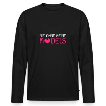 Nie ohne meine Mädels - Männer Premium Bio Langarmshirt - Schwarz - Vorne - Nico (187cm)