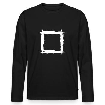Carré blanc - T-shirt manches longues Premium bio Homme - noir - Devant - Nico (187cm)