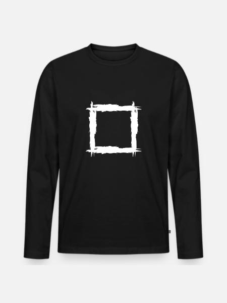Square white - Men's Premium Organic Long Sleeve Shirt - black