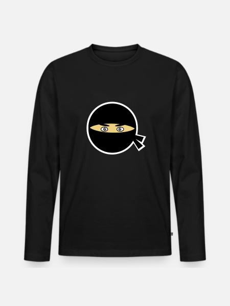 Ninja head - Men's Premium Organic Long Sleeve Shirt - black