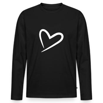 Le cœur sait moderne - T-shirt manches longues Premium bio Homme - noir - Devant - Nico (187cm)