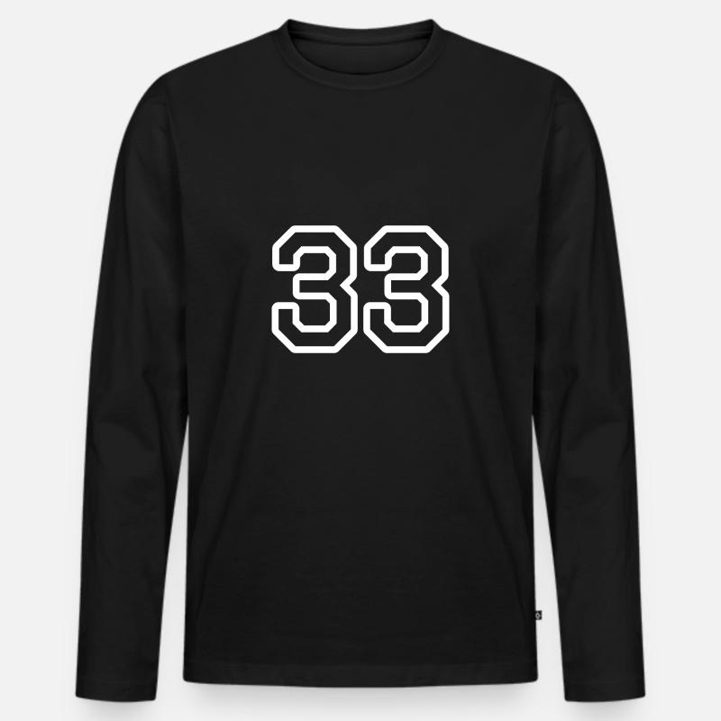 33 - Männer Premium Bio Langarmshirt - Schwarz