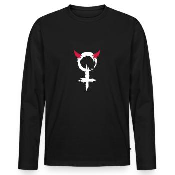 Devil woman women symbol - Men's Premium Organic Long Sleeve Shirt - black - Front - Nico (187cm)