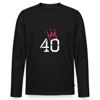 40 - T-shirt manches longues Premium bio Homme - noir - Devant - Nico (187cm)