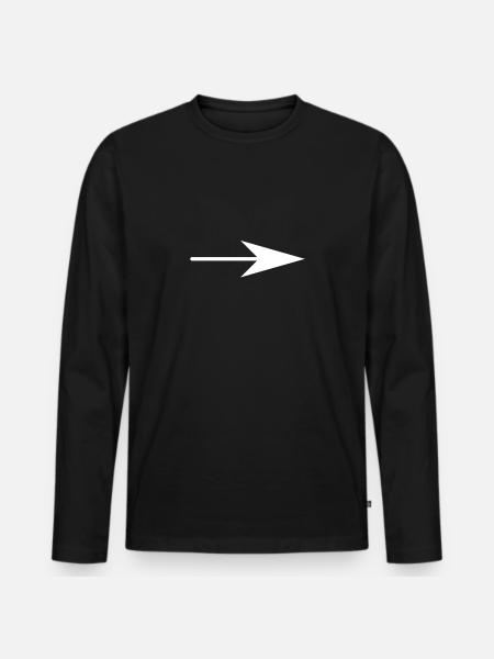 Flèche droite - T-shirt manches longues Premium bio Homme - noir