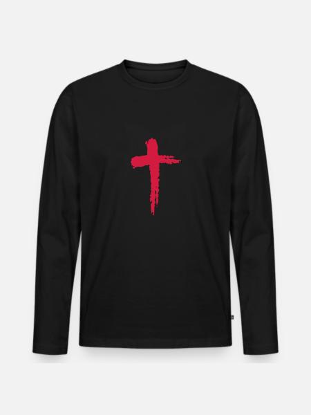 Christianity religion cross - Men's Premium Organic Long Sleeve Shirt - black
