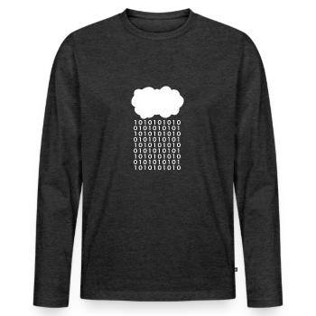 Bit Regen Wolke Informatiker - Männer Premium Bio Langarmshirt - Anthrazit meliert - Vorne - Nico (187cm)