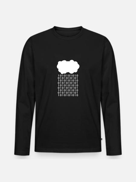 Bit cloud cloud informaticien - T-shirt manches longues Premium bio Homme - noir