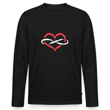 Heart infinite endless - Men's Premium Organic Long Sleeve Shirt - black - Front - Nico (187cm)