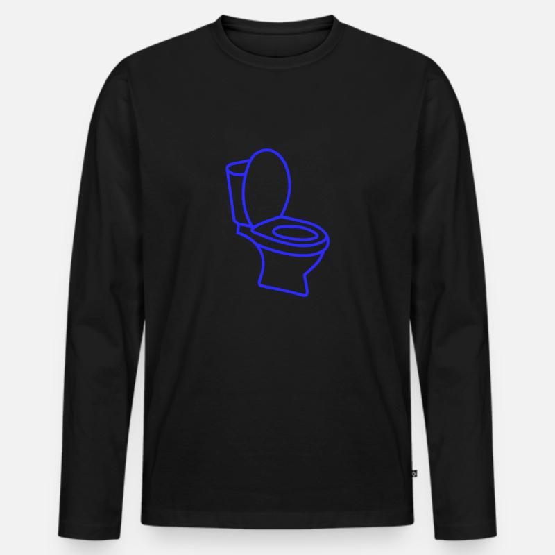 Klo WC Toilette - Männer Premium Bio Langarmshirt - Schwarz