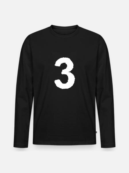 Numéro 3 numéro préféré - T-shirt manches longues Premium bio Homme - noir