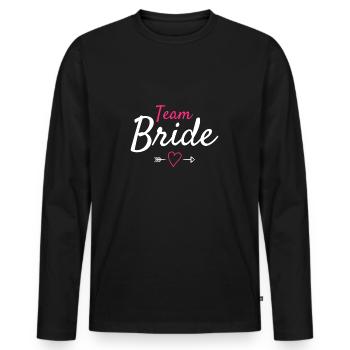 Team Braut - Männer Premium Bio Langarmshirt - Schwarz - Vorne - Nico (187cm)