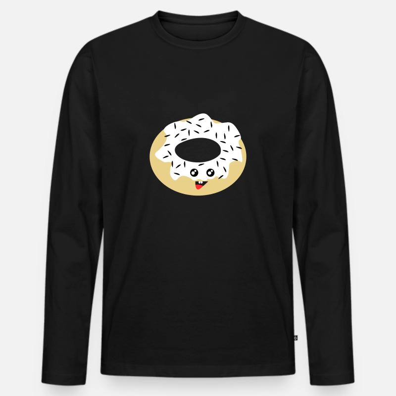 Donut - Männer Premium Bio Langarmshirt - Schwarz