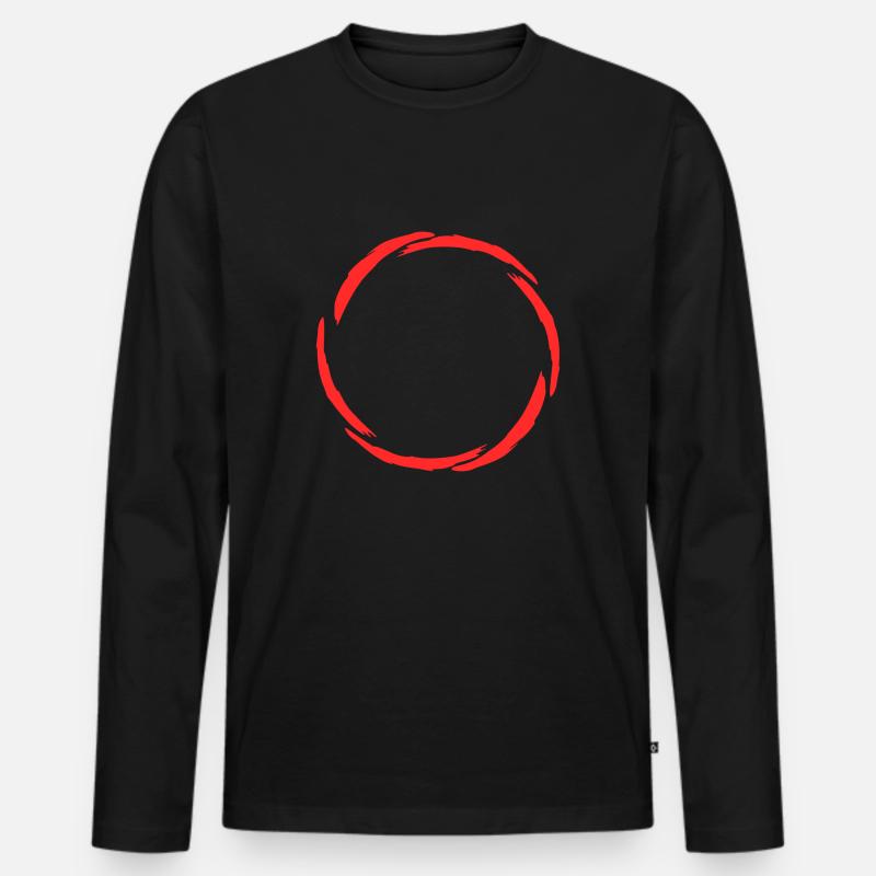 Kreis Symbol neue Variante Rot - Männer Premium Bio Langarmshirt - Schwarz