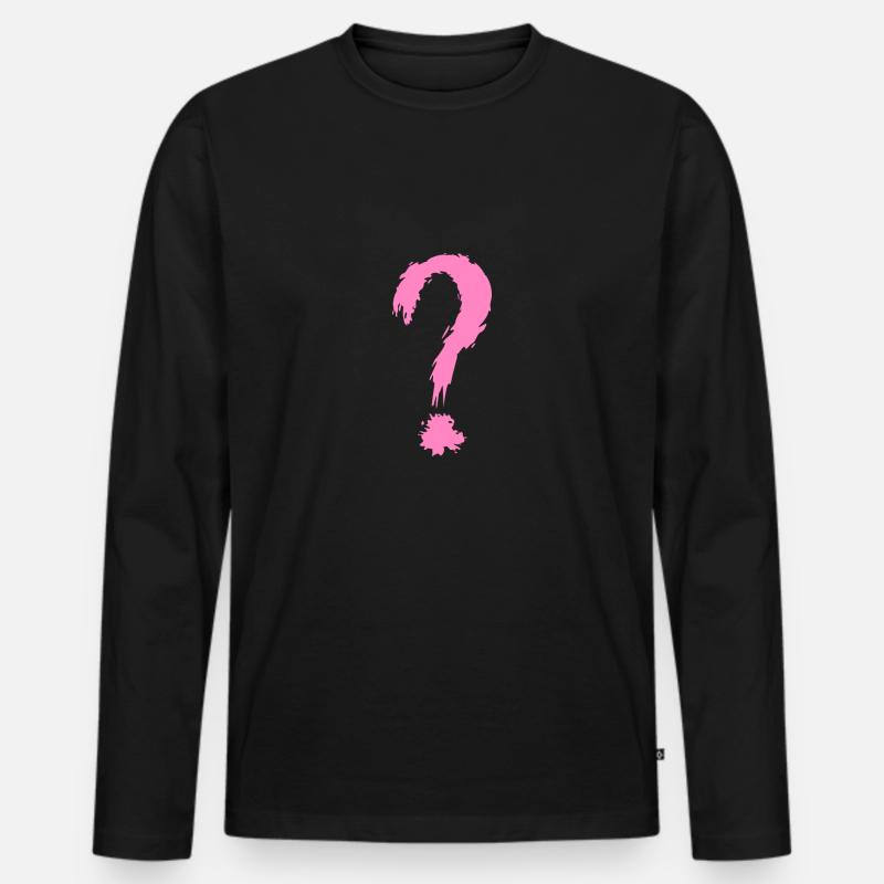 Fragezeichen - Männer Premium Bio Langarmshirt - Schwarz