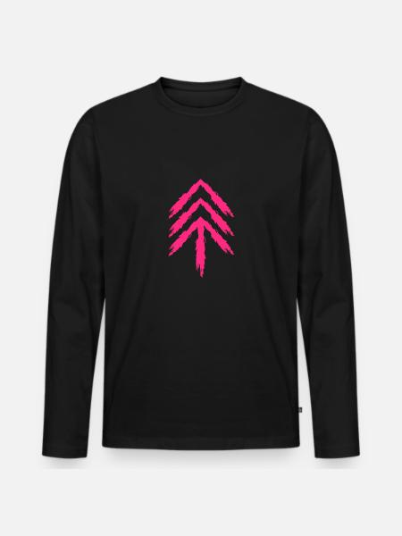 Up arrow pink - Men's Premium Organic Long Sleeve Shirt - black