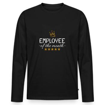 Employee of the Month - Men's Premium Organic Long Sleeve Shirt - black - Front - Nico (187cm)
