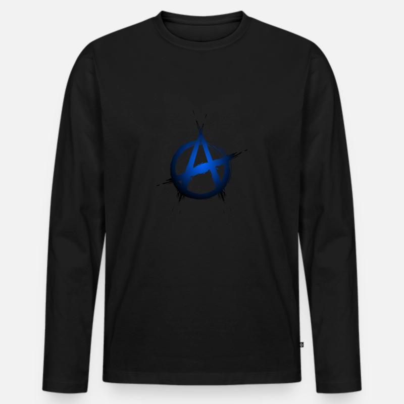 Anarchie Symbol - Männer Premium Bio Langarmshirt - Schwarz