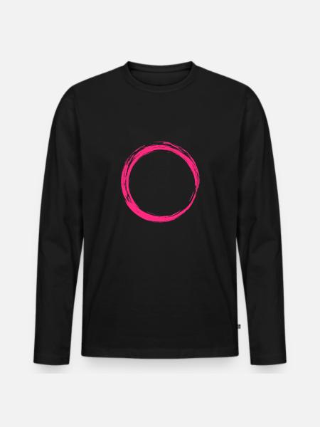 Circle Symbol Design Pink - Men's Premium Organic Long Sleeve Shirt - black