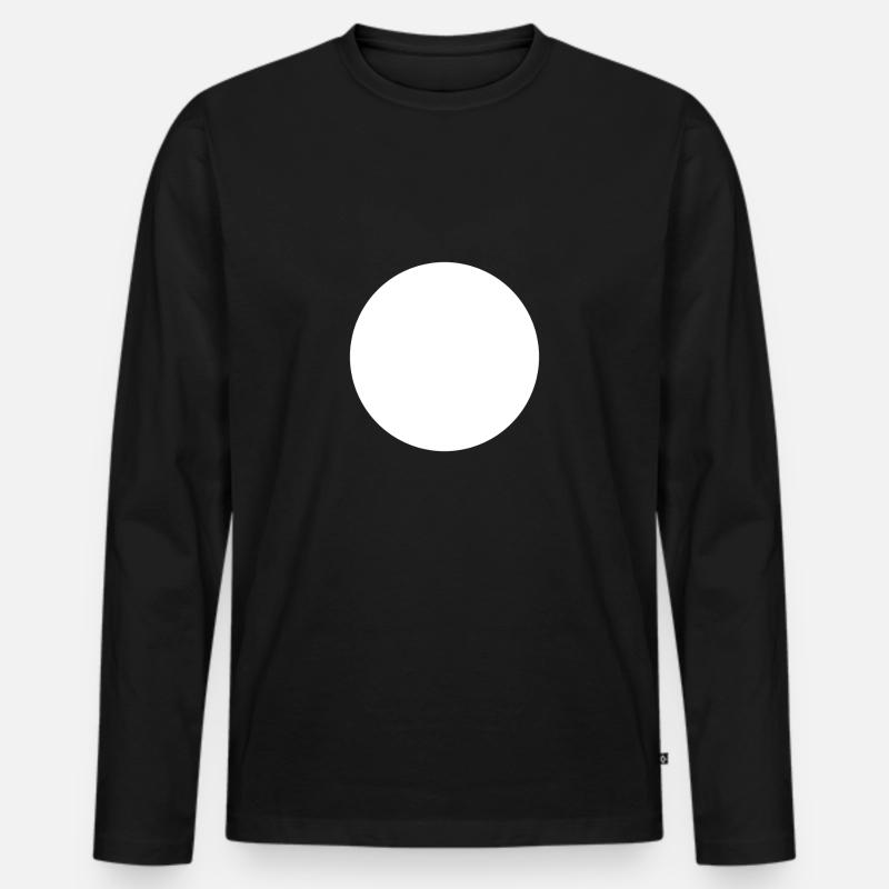 Kreis weiß - Männer Premium Bio Langarmshirt - Schwarz